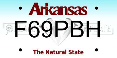 F69PBH Arkansas License Plate