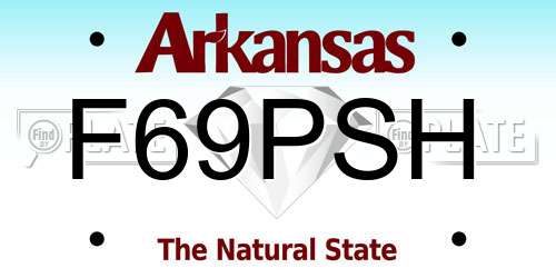 F69PSH Arkansas License Plate