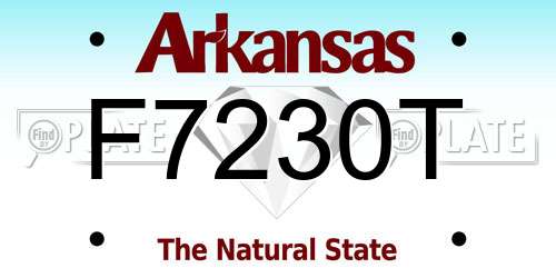 F7230T Arkansas License Plate