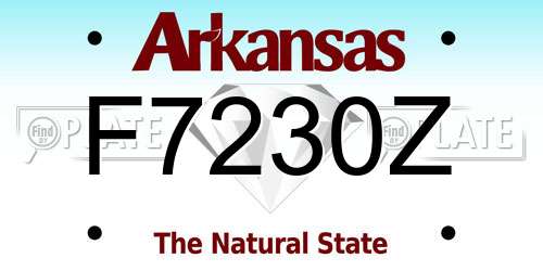 F7230Z Arkansas License Plate