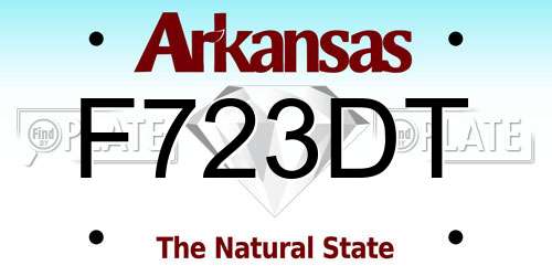 F723DT Arkansas License Plate