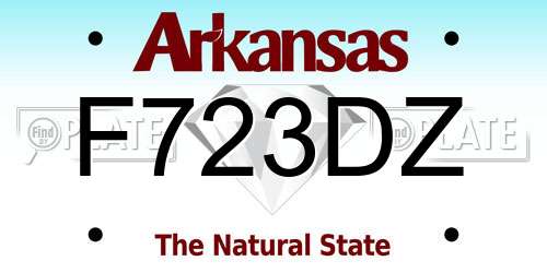F723DZ Arkansas License Plate