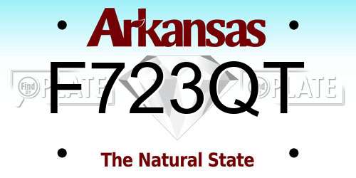 F723QT Arkansas License Plate