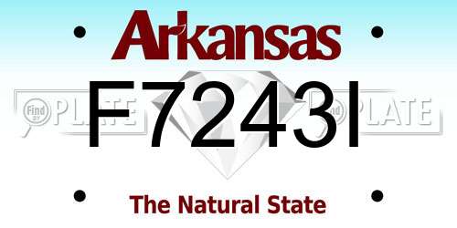 F7243I Arkansas License Plate