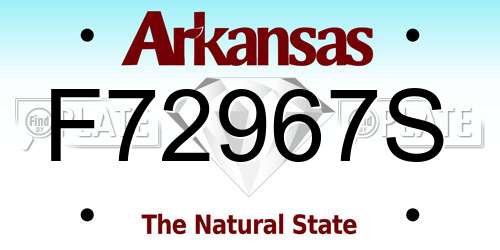 F72967S Arkansas License Plate