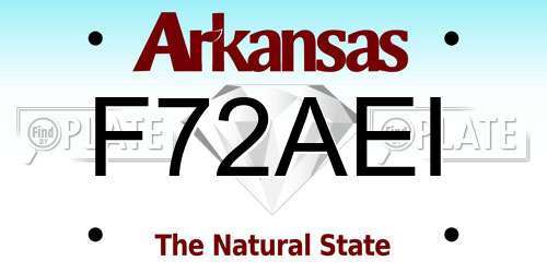 F72AEI Arkansas License Plate