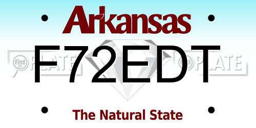 F72EDT Arkansas License Plate