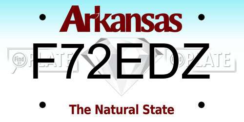 F72EDZ Arkansas License Plate
