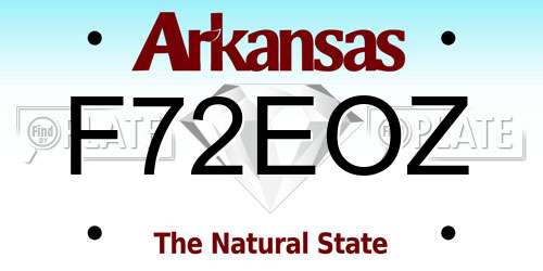 F72EOZ Arkansas License Plate