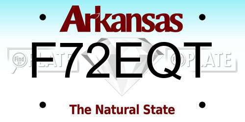 F72EQT Arkansas License Plate