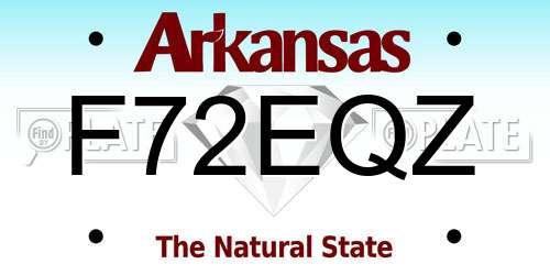 F72EQZ Arkansas License Plate