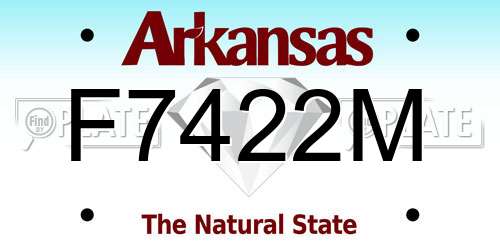 F7422M Arkansas License Plate