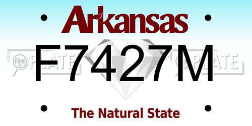 F7427M Arkansas License Plate