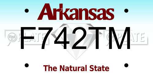 F742TM Arkansas License Plate