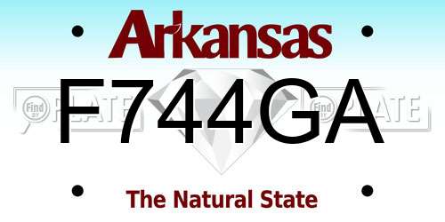 F744GA Arkansas License Plate