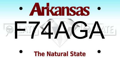 F74AGA Arkansas License Plate