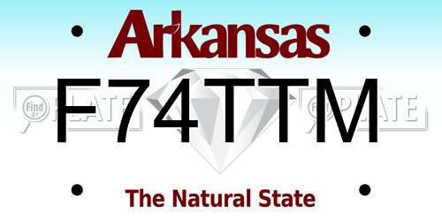 F74TTM Arkansas License Plate