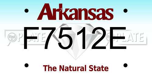 F7512E Arkansas License Plate
