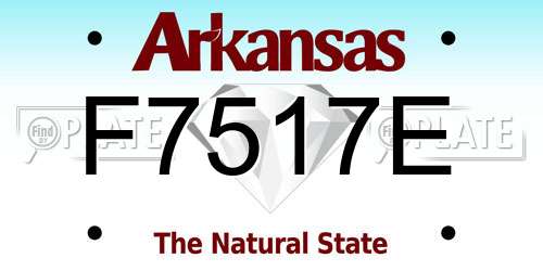 F7517E Arkansas License Plate