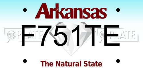 F751TE Arkansas License Plate