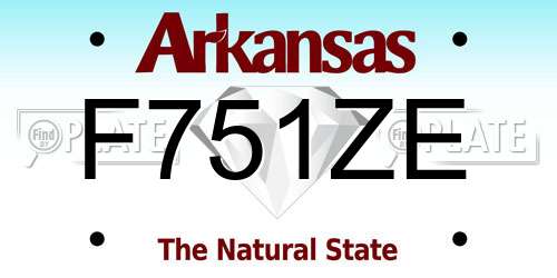 F751ZE Arkansas License Plate