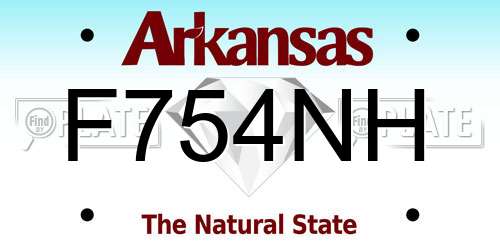 F754NH Arkansas License Plate
