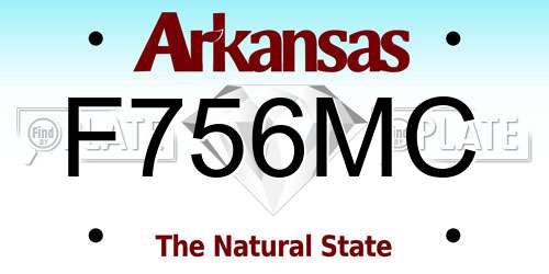 F756MC Arkansas License Plate
