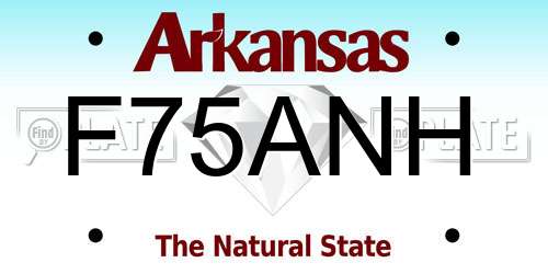 F75ANH Arkansas License Plate