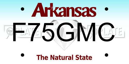 F75GMC Arkansas License Plate