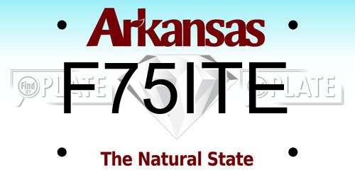 F75ITE Arkansas License Plate