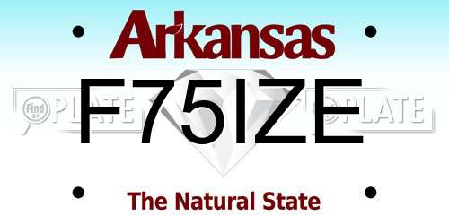 F75IZE Arkansas License Plate