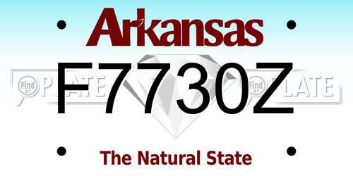 F7730Z Arkansas License Plate