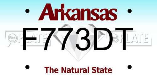 F773DT Arkansas License Plate