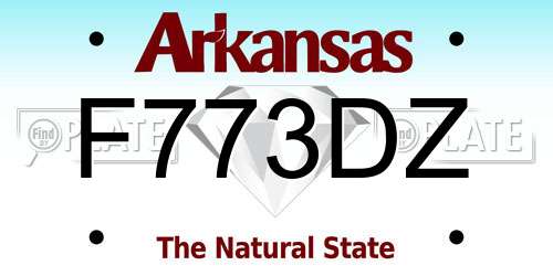 F773DZ Arkansas License Plate
