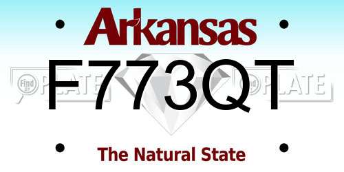 F773QT Arkansas License Plate