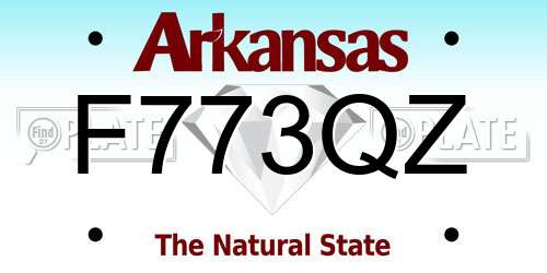 F773QZ Arkansas License Plate