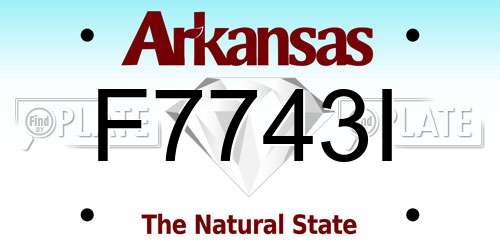 F7743I Arkansas License Plate