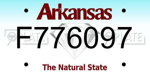 F776097 Arkansas License Plate