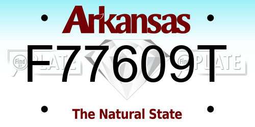 F77609T Arkansas License Plate