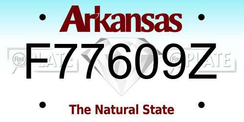 F77609Z Arkansas License Plate