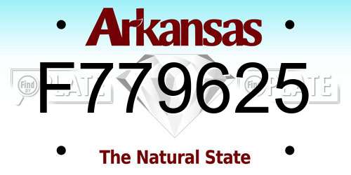 F779625 Arkansas License Plate