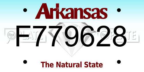 F779628 Arkansas License Plate