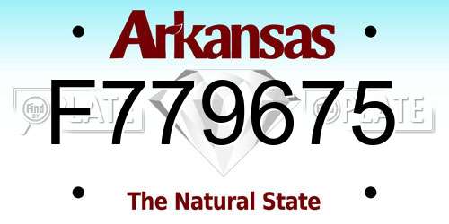 F779675 Arkansas License Plate