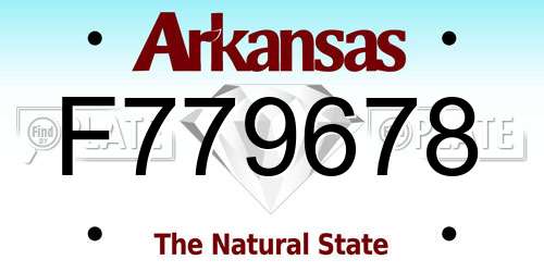 F779678 Arkansas License Plate
