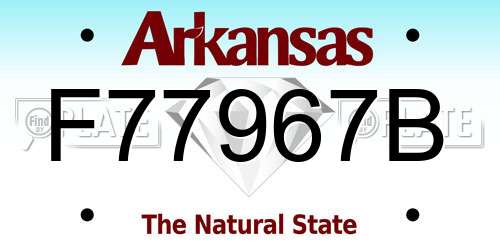 F77967B Arkansas License Plate