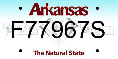 F77967S Arkansas License Plate