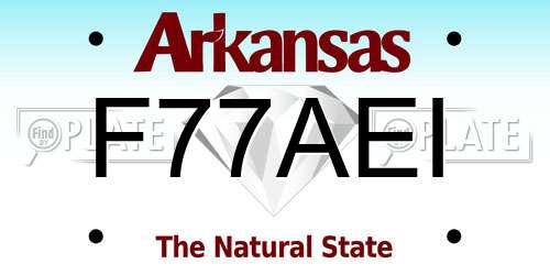 F77AEI Arkansas License Plate