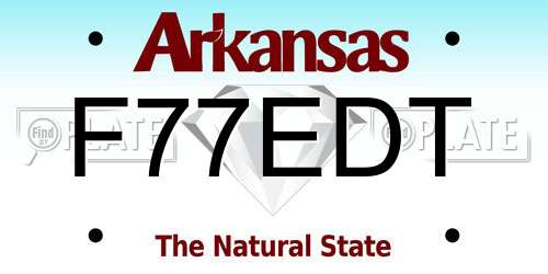 F77EDT Arkansas License Plate