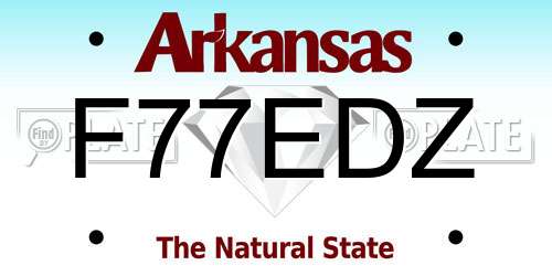 F77EDZ Arkansas License Plate