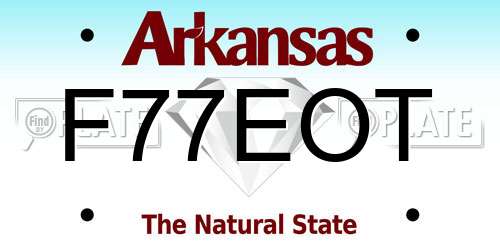 F77EOT Arkansas License Plate